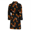 Eagle Black Pattern Print Men Long Robe-grizzshop