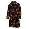 Eagle Black Pattern Print Men Long Robe-grizzshop