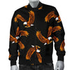 Eagle Black Pattern Print Men's Bomber Jacket-grizzshop