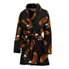 Eagle Black Pattern Print Women Long Robe-grizzshop