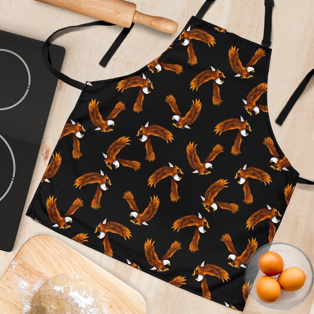 Eagle Black Pattern Print Women's Apron-grizzshop