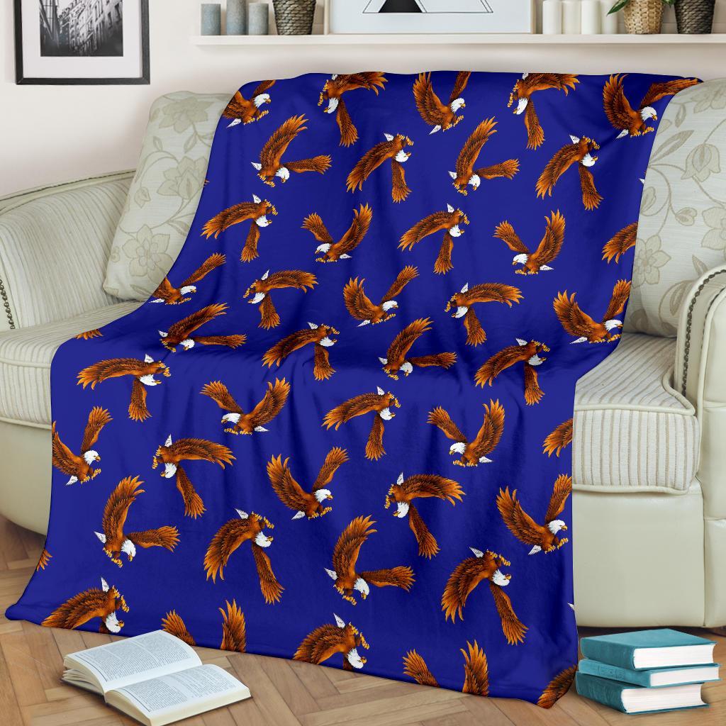 Eagle Blue Pattern Print Blanket-grizzshop