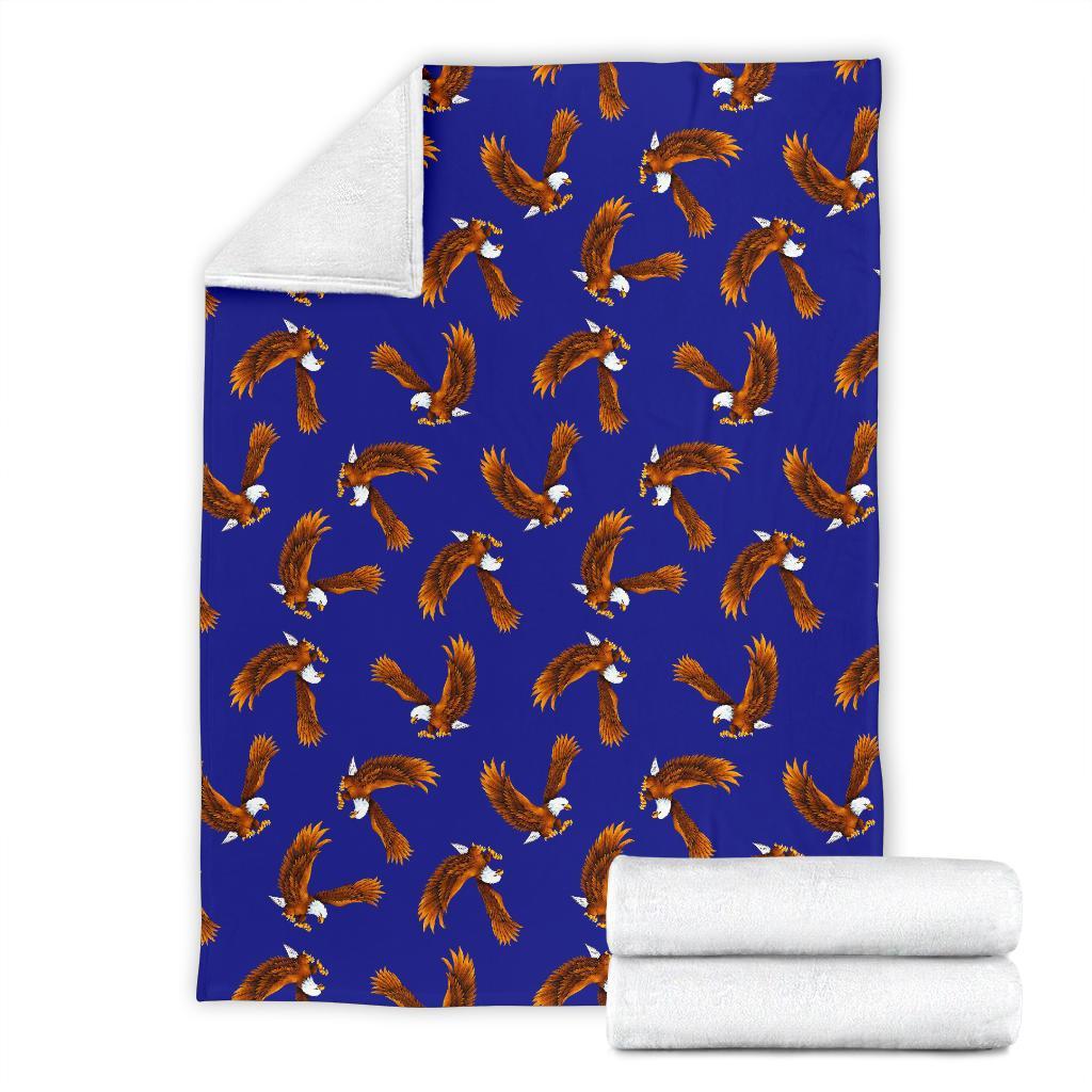 Eagle Blue Pattern Print Blanket-grizzshop