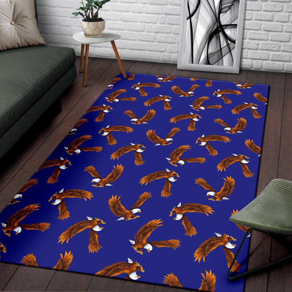 Eagle Blue Pattern Print Floor Mat-grizzshop