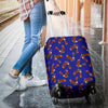 Eagle Blue Pattern Print Luggage Cover Protector-grizzshop