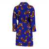 Eagle Blue Pattern Print Men Long Robe-grizzshop