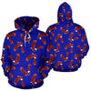 Eagle Blue Pattern Print Men Women Pullover Hoodie-grizzshop