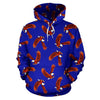 Eagle Blue Pattern Print Men Women Pullover Hoodie-grizzshop