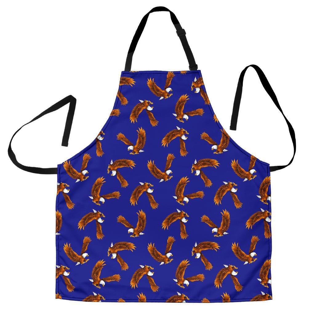 Eagle Blue Pattern Print Men's Apron-grizzshop