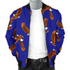 Eagle Blue Pattern Print Men's Bomber Jacket-grizzshop