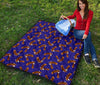 Eagle Blue Pattern Print Quilt-grizzshop