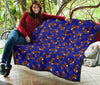 Eagle Blue Pattern Print Quilt-grizzshop