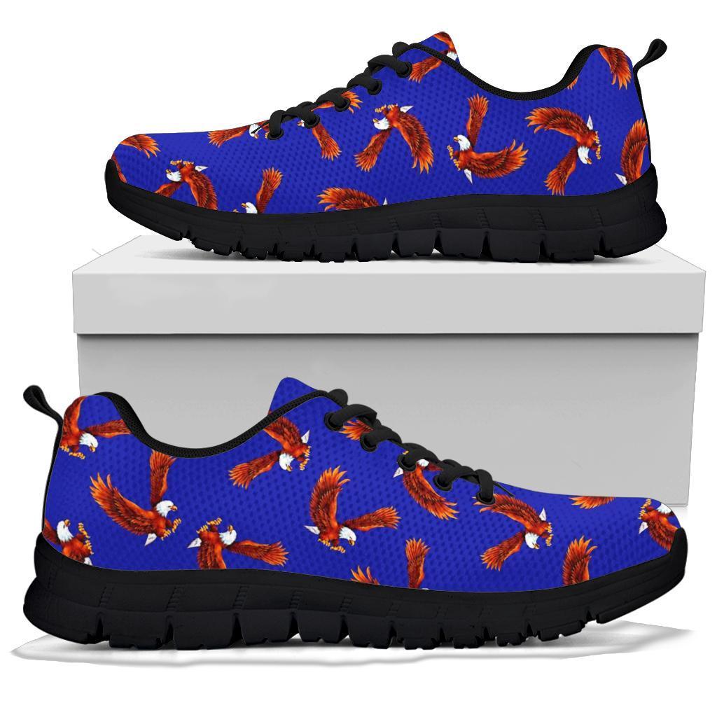 Eagle Blue Pattern Print Sneaker Shoes For Men Women-grizzshop