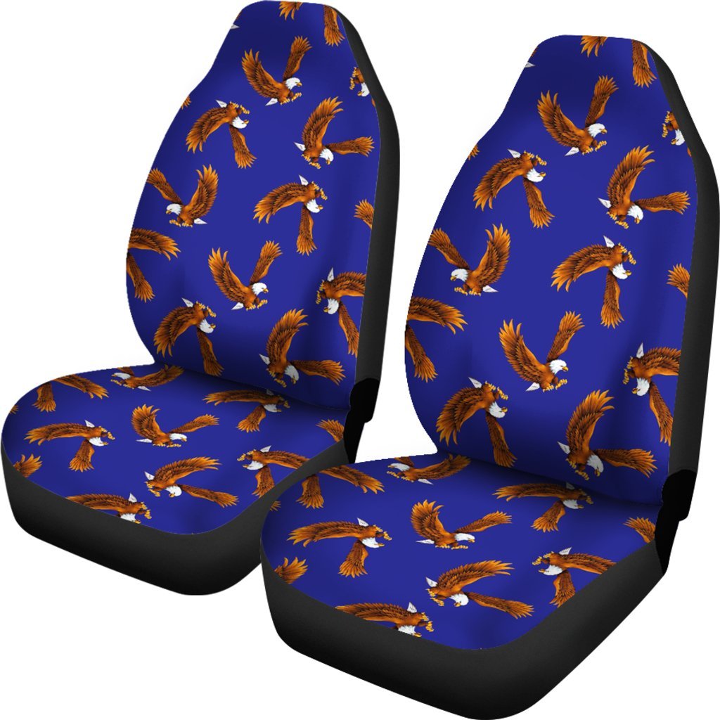 Eagle Blue Pattern Print Universal Fit Car Seat Covers-grizzshop