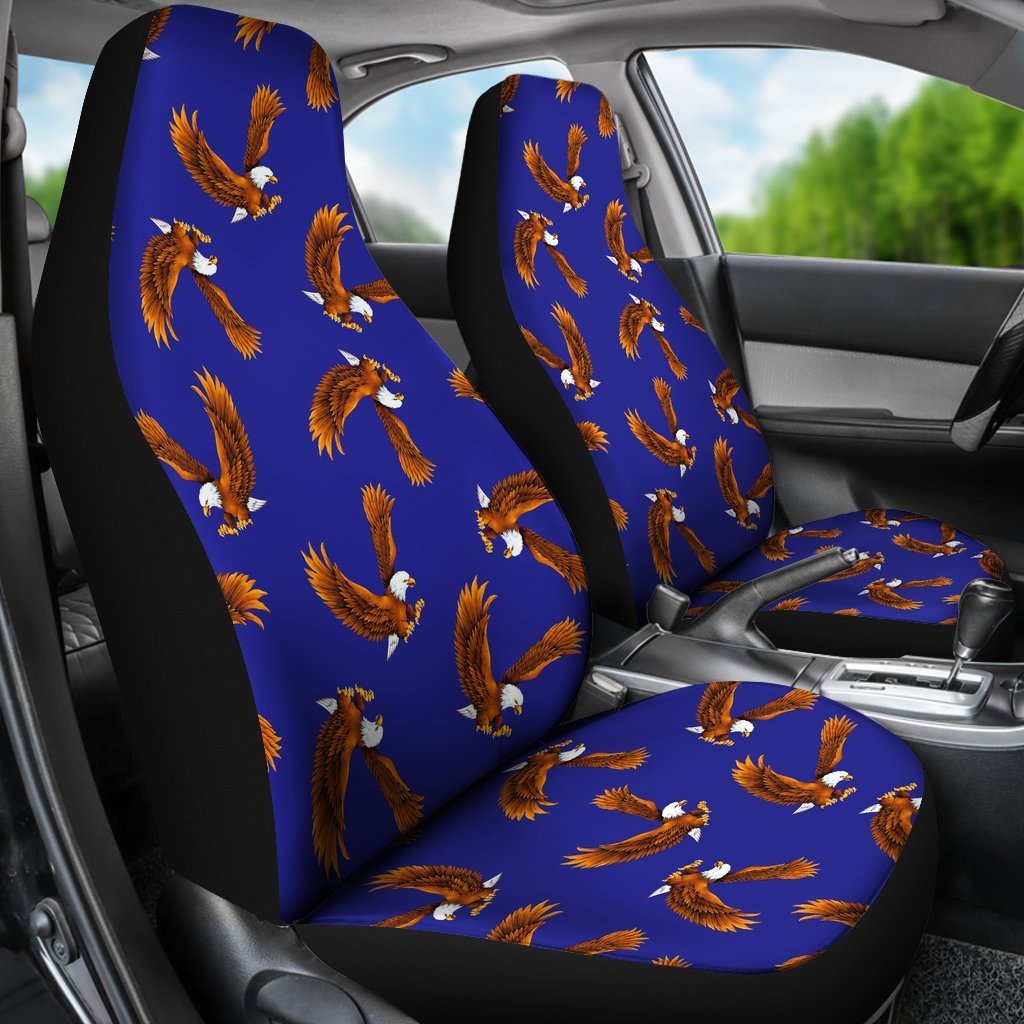 Eagle Blue Pattern Print Universal Fit Car Seat Covers-grizzshop