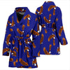 Eagle Blue Pattern Print Women Long Robe-grizzshop