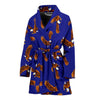 Eagle Blue Pattern Print Women Long Robe-grizzshop