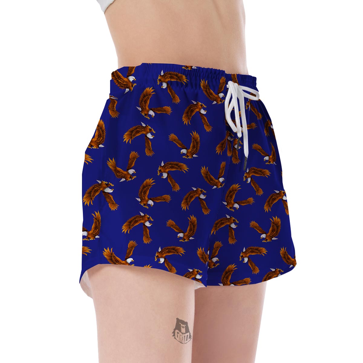 Eagle Blue Pattern Print Women's Shorts-grizzshop