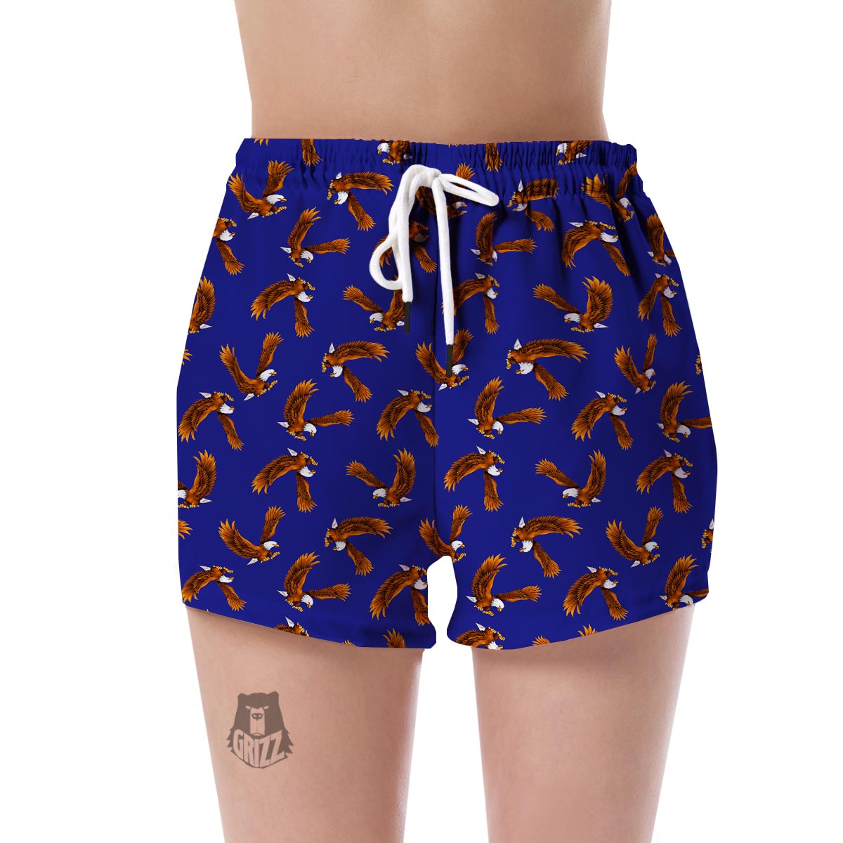 Eagle Blue Pattern Print Women's Shorts-grizzshop