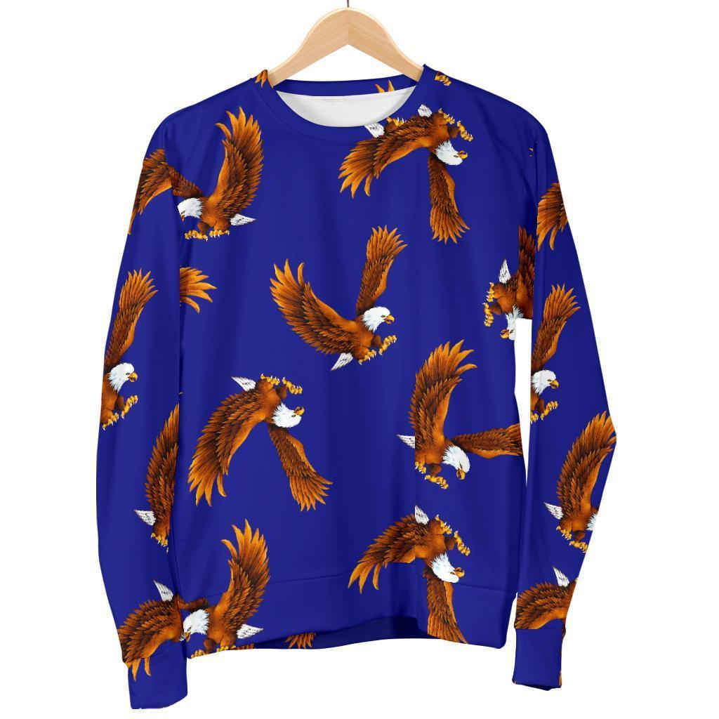 Eagle Blue Pattern Print Women's Sweatshirt-grizzshop