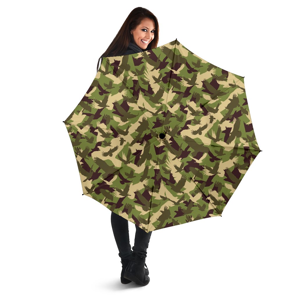 Eagle Camo Pattern Print Automatic Foldable Umbrella-grizzshop