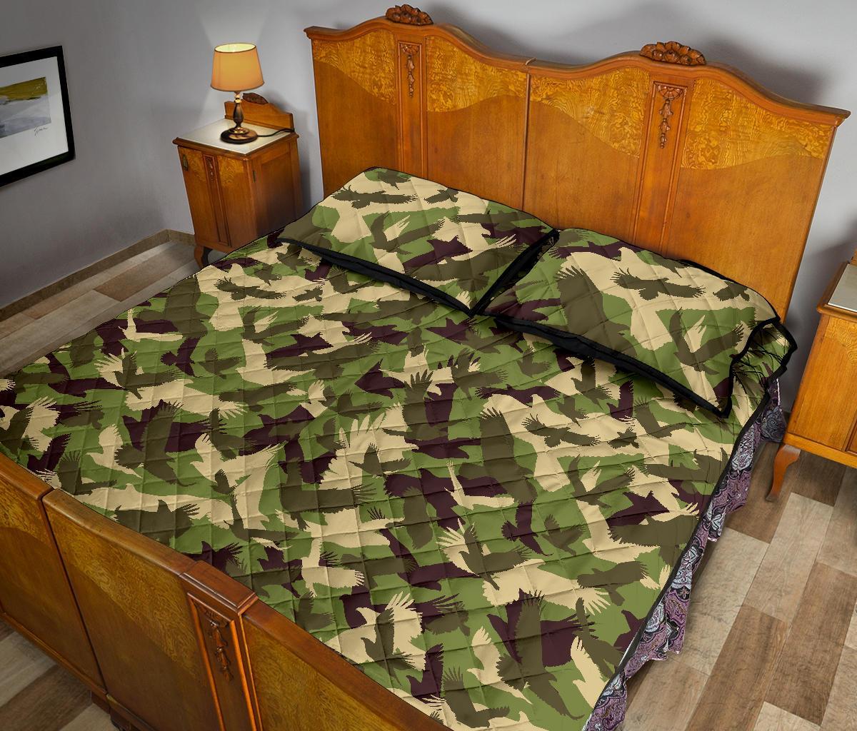 Eagle Camo Pattern Print Bed Set Quilt-grizzshop