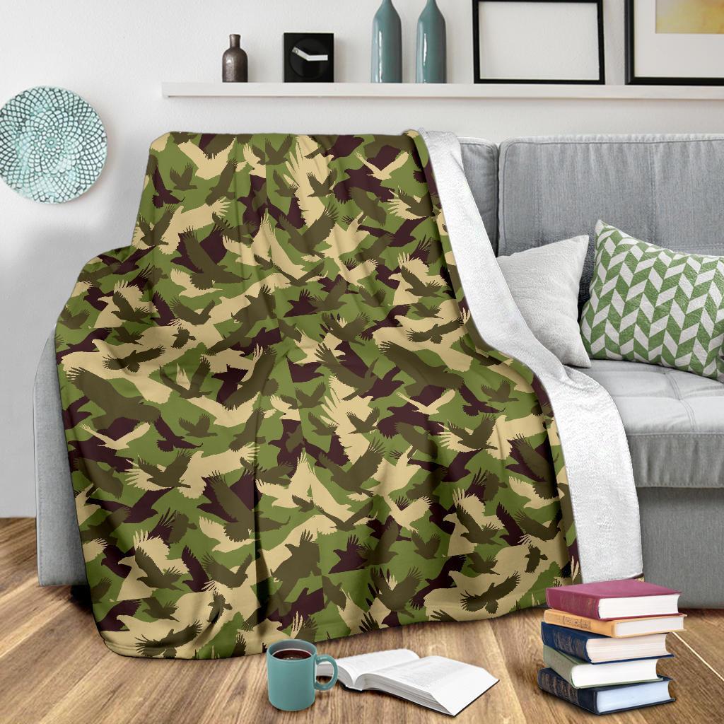 Eagle Camo Pattern Print Blanket-grizzshop