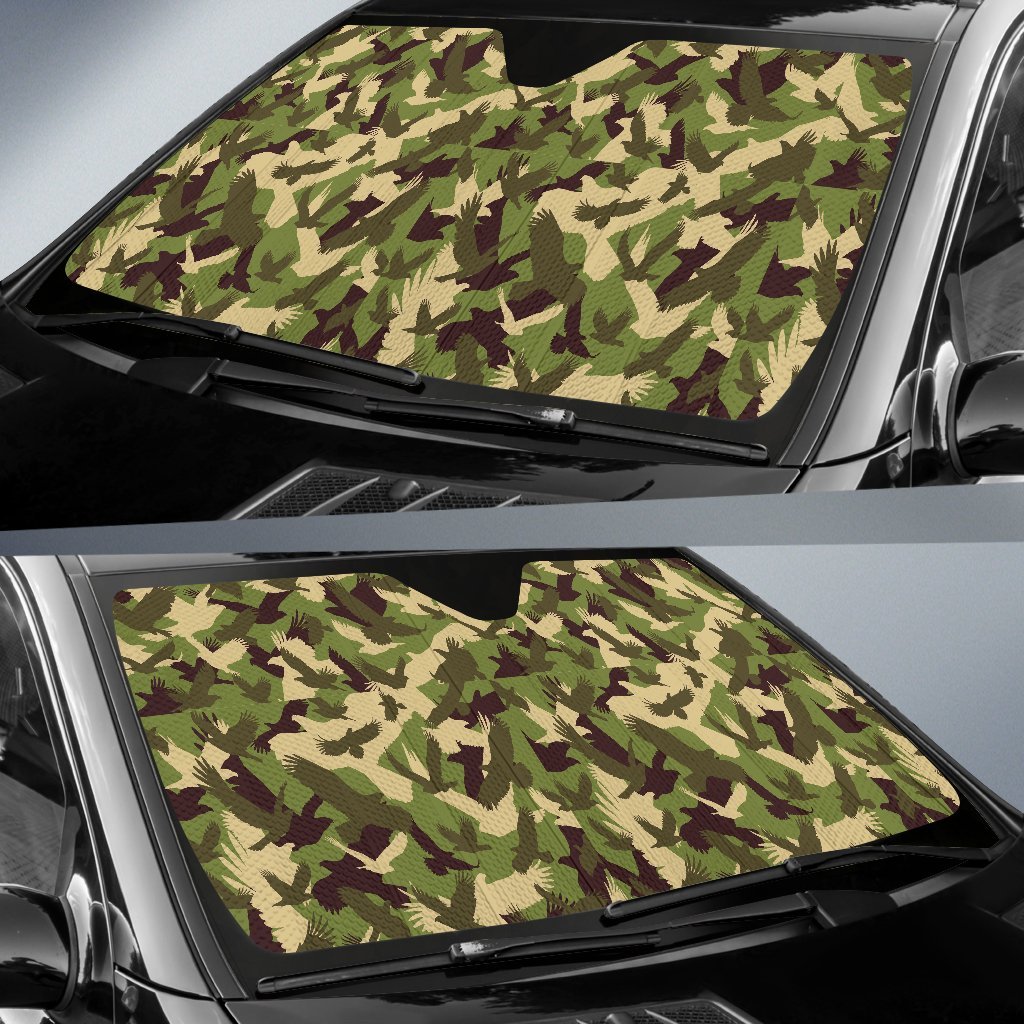 Eagle Camo Pattern Print Car Sun Shade-grizzshop