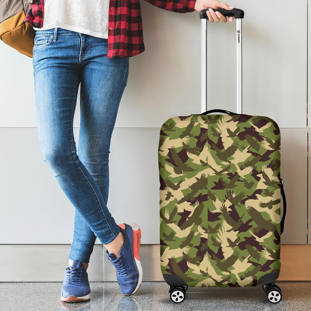 Eagle Camo Pattern Print Luggage Cover Protector-grizzshop