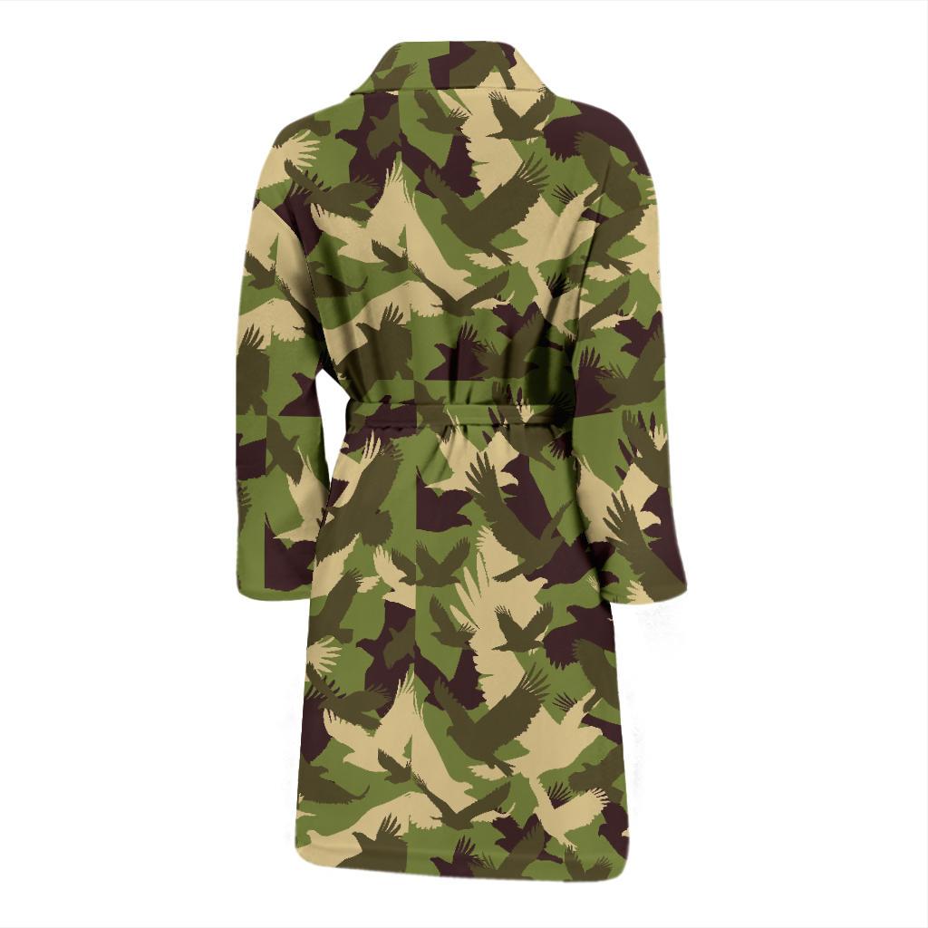 Eagle Camo Pattern Print Men Long Robe-grizzshop