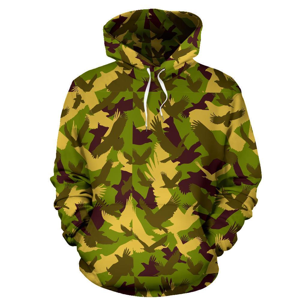 Eagle Camo Pattern Print Men Women Pullover Hoodie-grizzshop