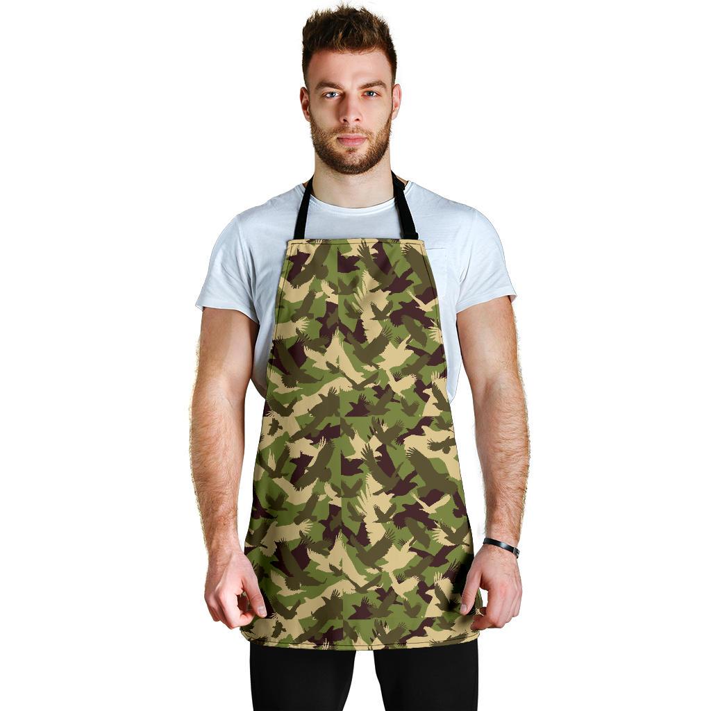 Eagle Camo Pattern Print Men's Apron-grizzshop