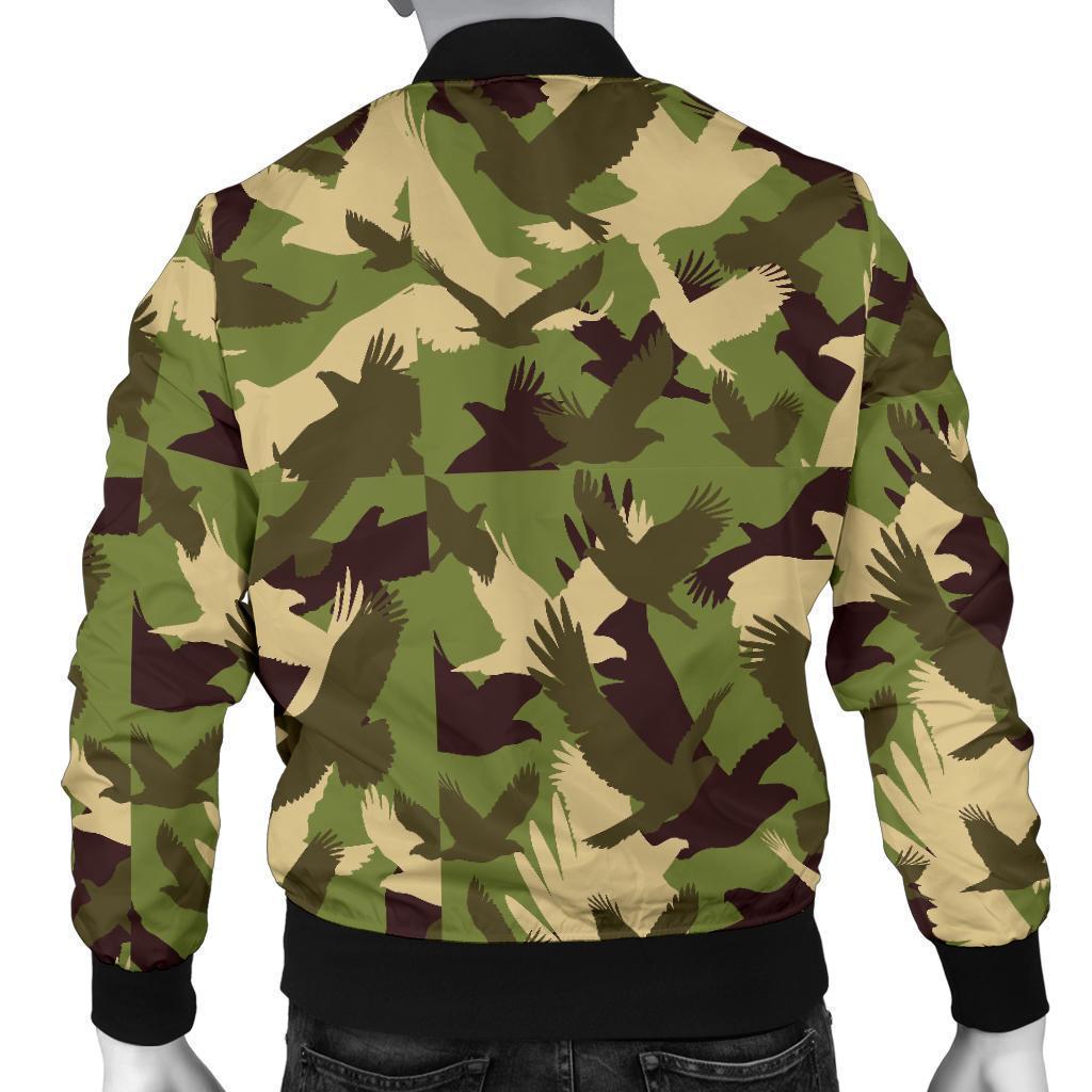 Eagle Camo Pattern Print Men's Bomber Jacket-grizzshop