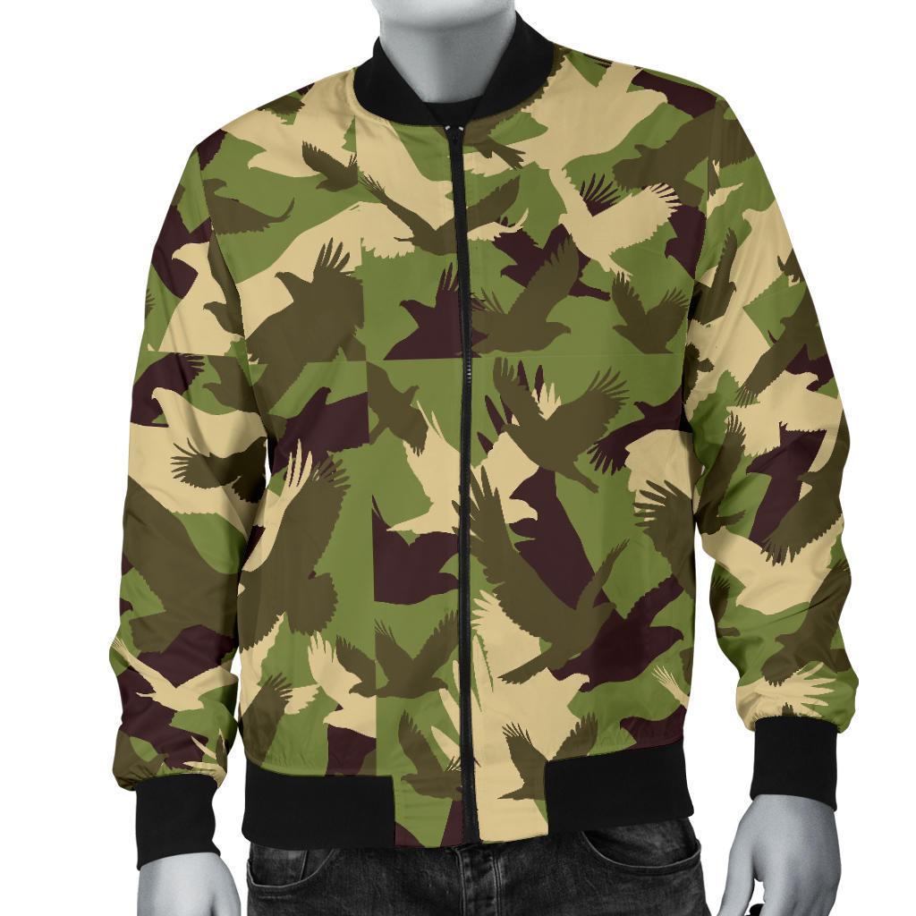 Eagle Camo Pattern Print Men's Bomber Jacket-grizzshop