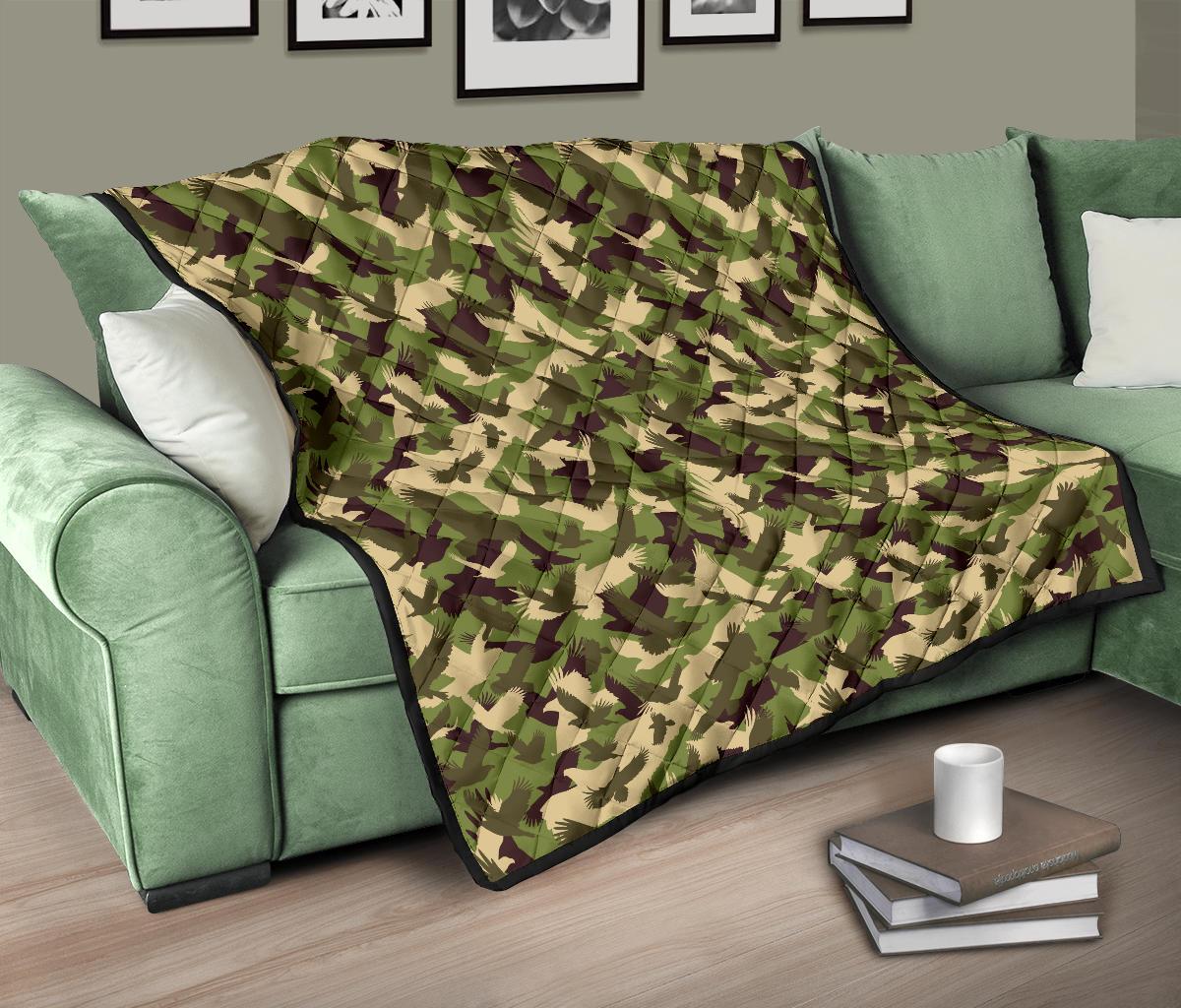 Eagle Camo Pattern Print Quilt-grizzshop