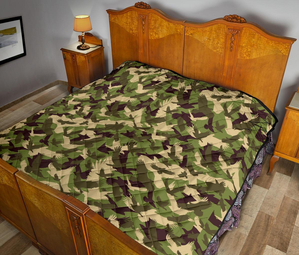 Eagle Camo Pattern Print Quilt-grizzshop