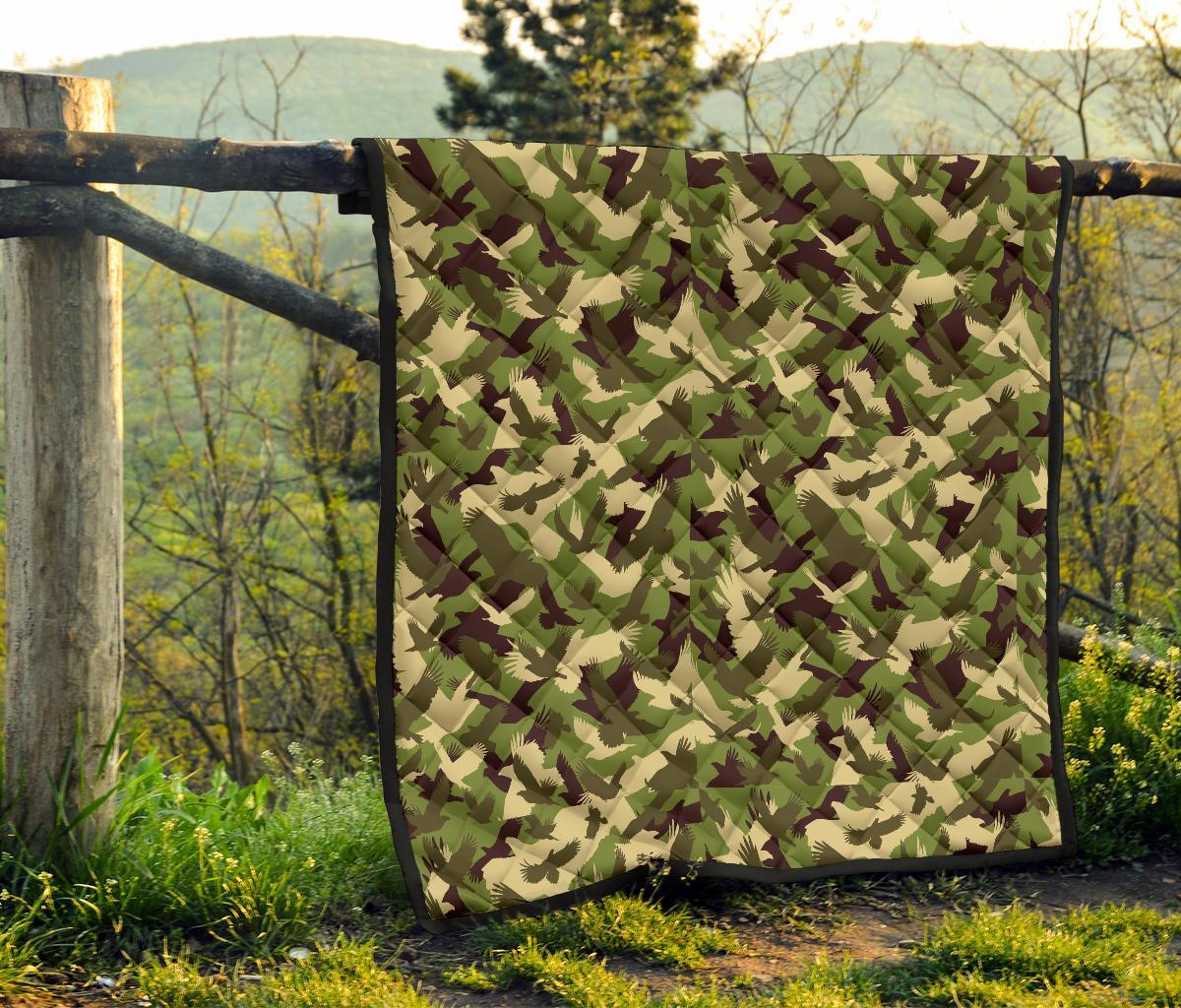 Eagle Camo Pattern Print Quilt-grizzshop