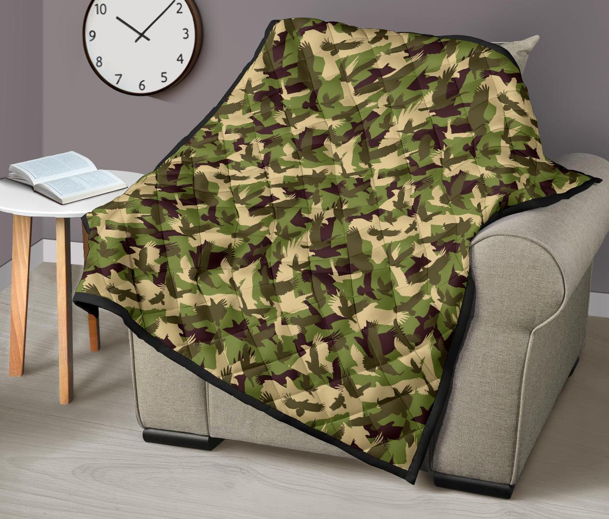 Eagle Camo Pattern Print Quilt-grizzshop