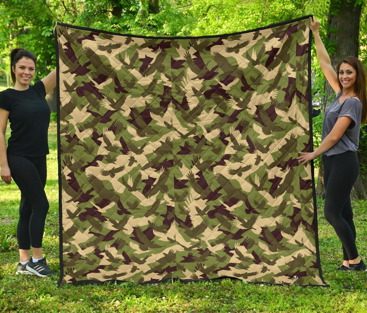 Eagle Camo Pattern Print Quilt-grizzshop