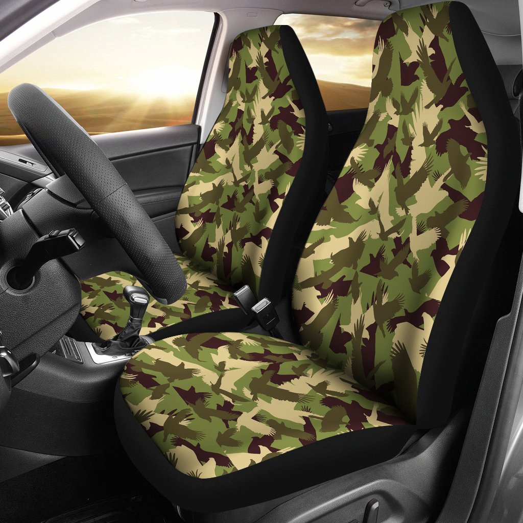 Eagle Camo Pattern Print Universal Fit Car Seat Covers-grizzshop