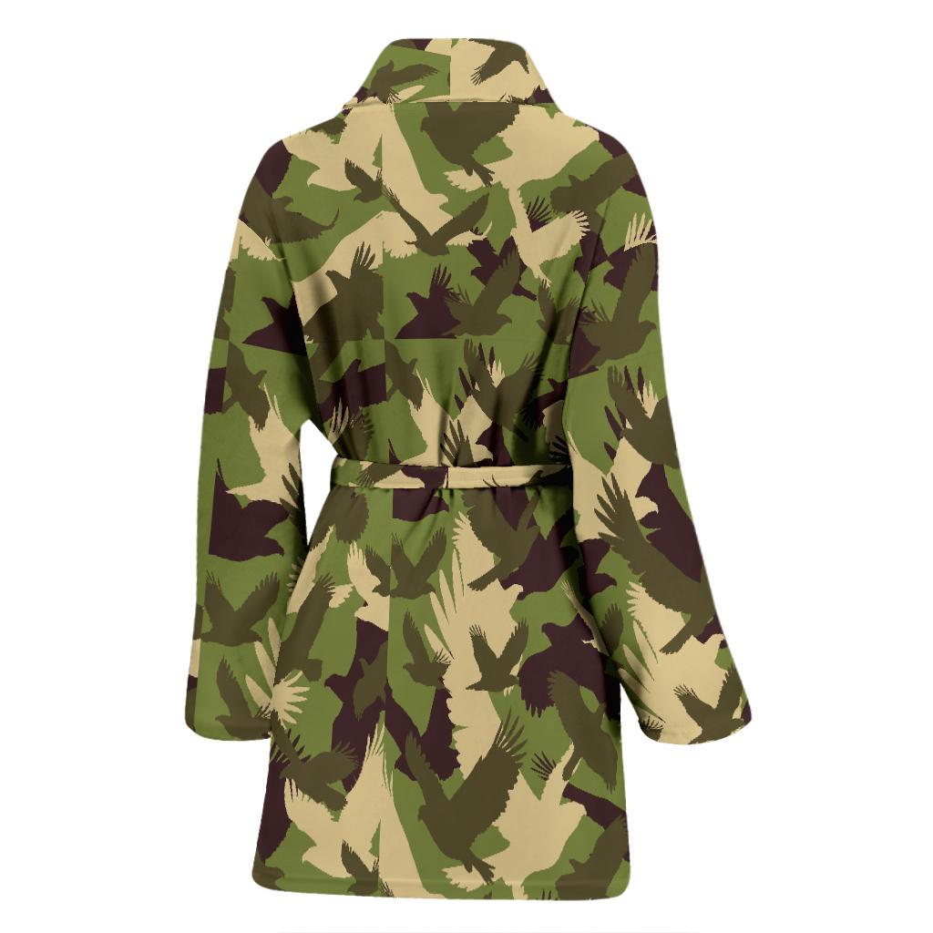 Eagle Camo Pattern Print Women Long Robe-grizzshop