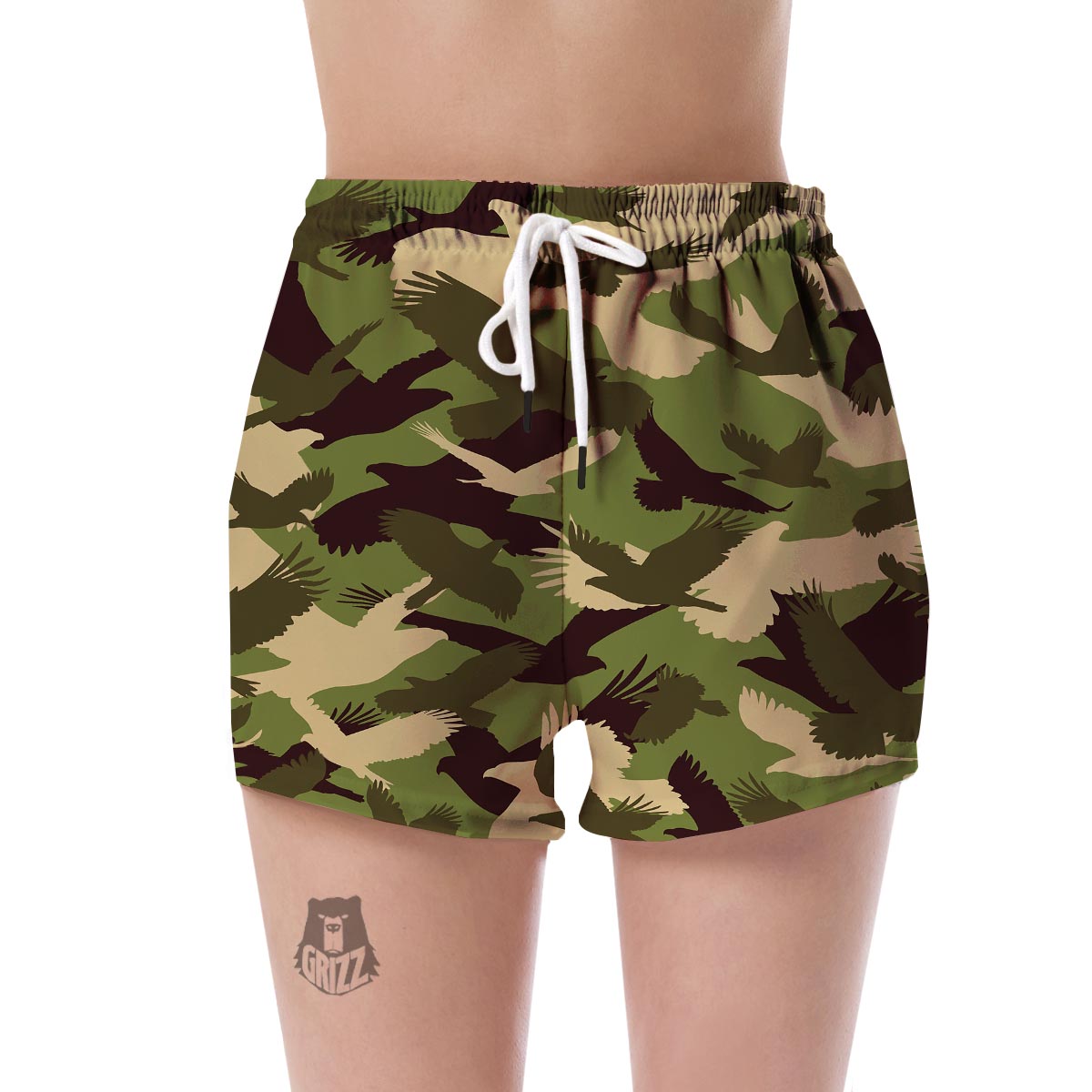 Eagle Camo Pattern Print Women's Shorts-grizzshop