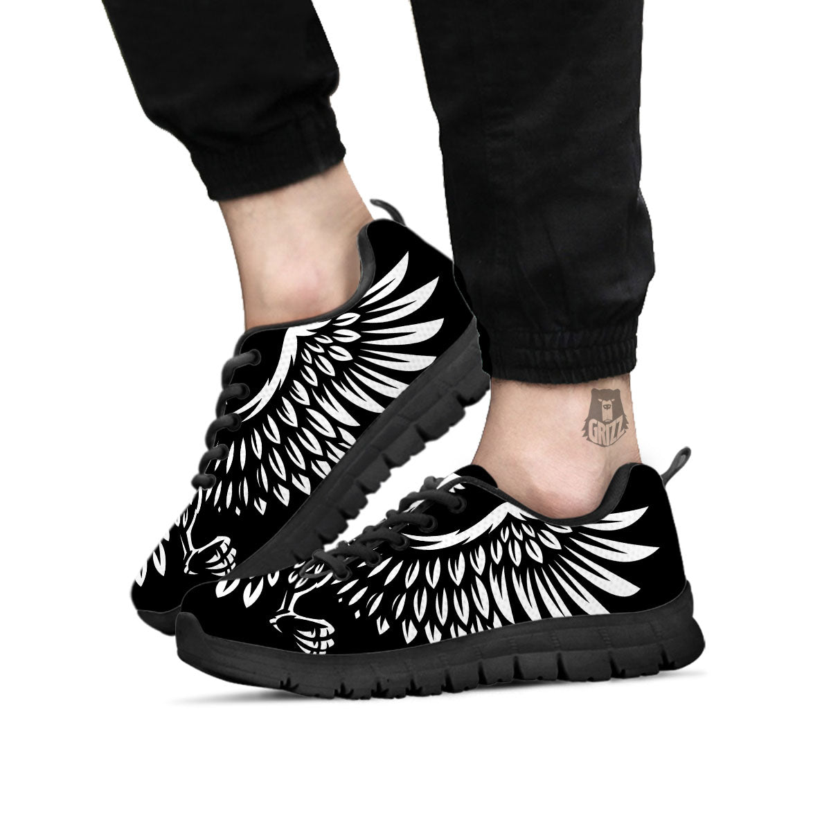 Eagle Monochrome Print Black Sneaker-grizzshop