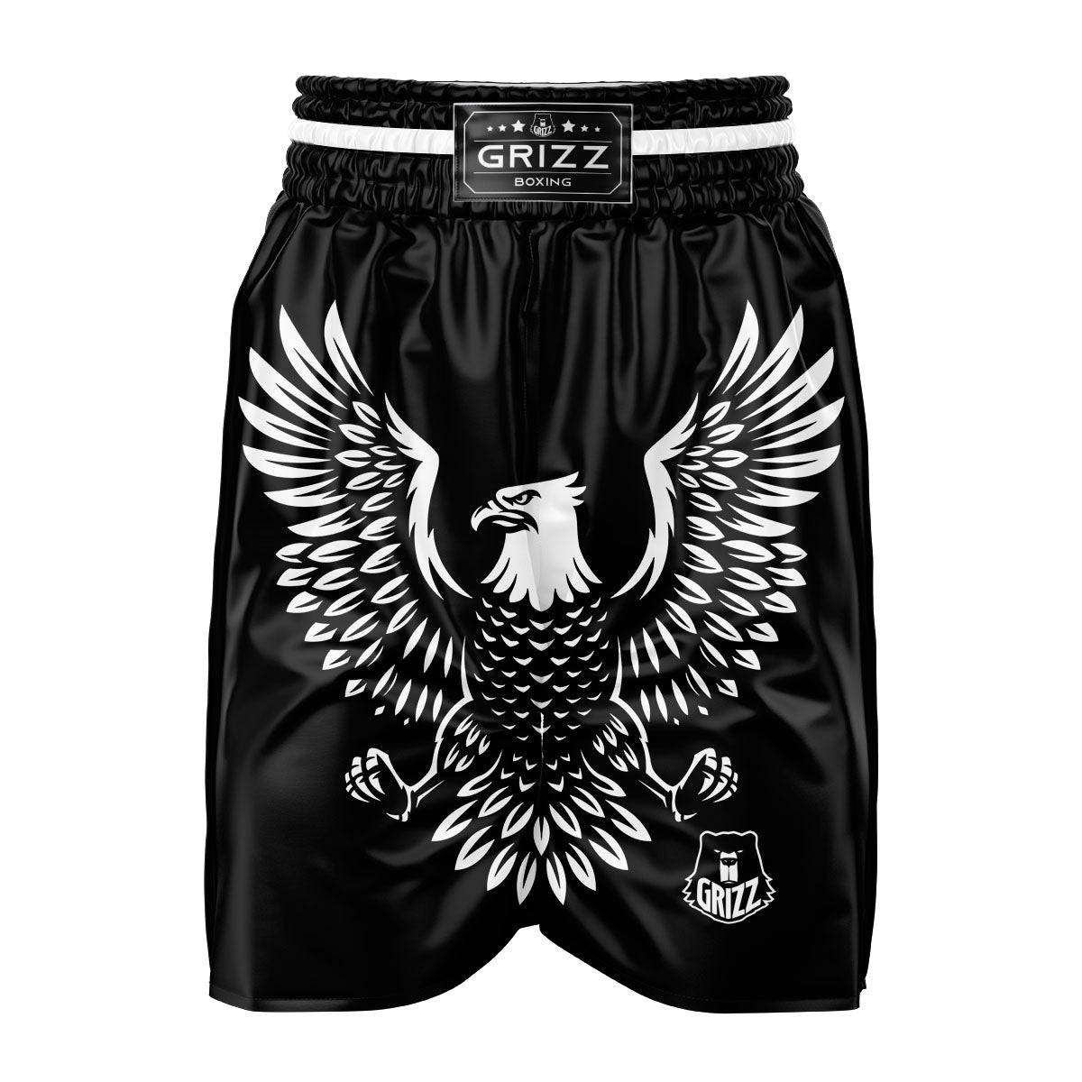 Eagle Monochrome Print Boxing Shorts-grizzshop