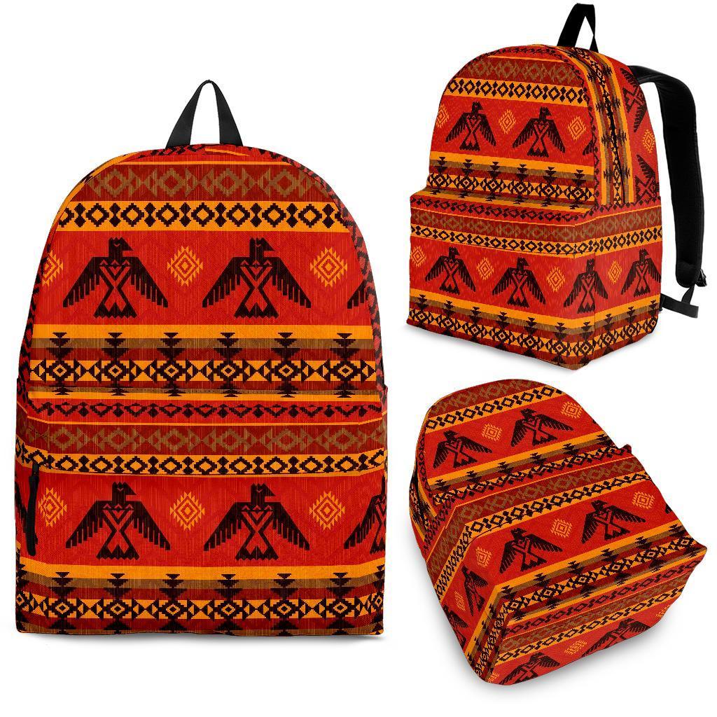 Eagle Native American Pattern Print Backpack-grizzshop