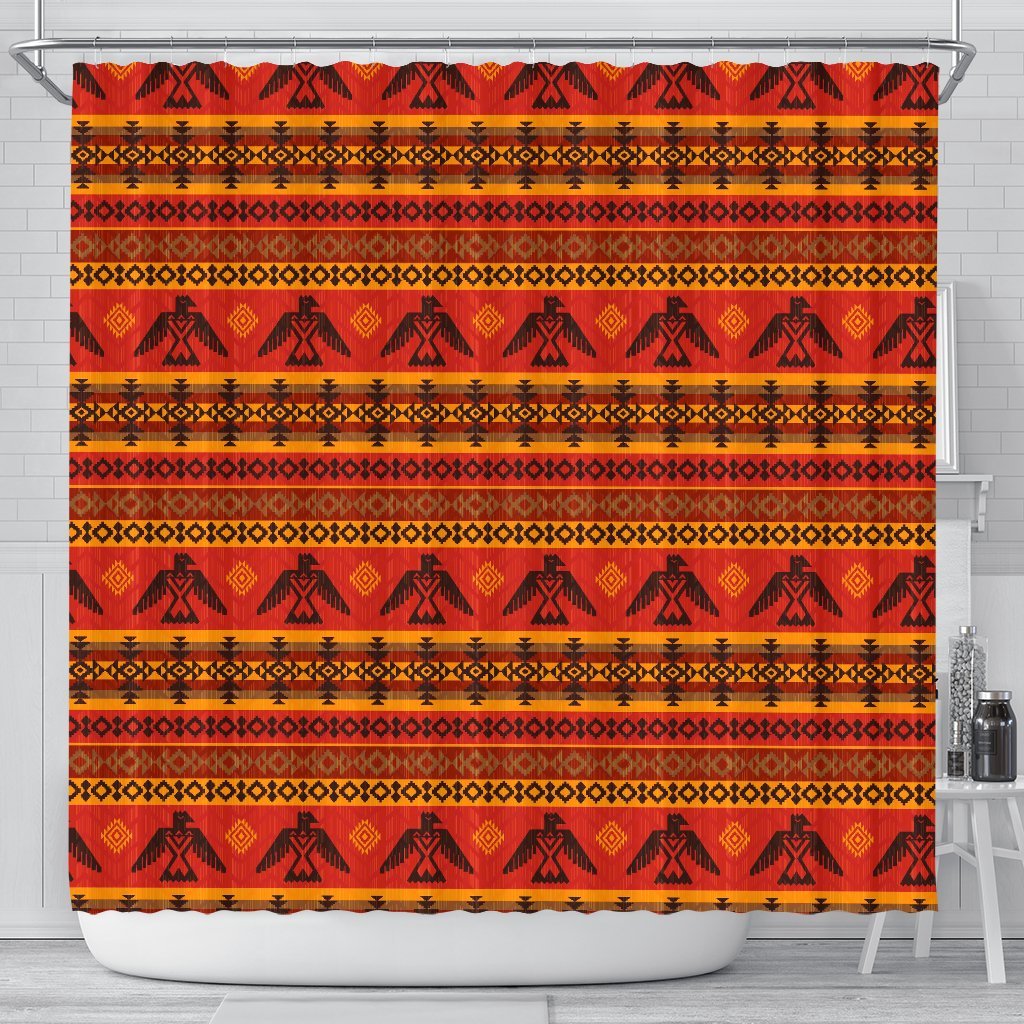 Eagle Native American Pattern Print Bathroom Shower Curtain-grizzshop