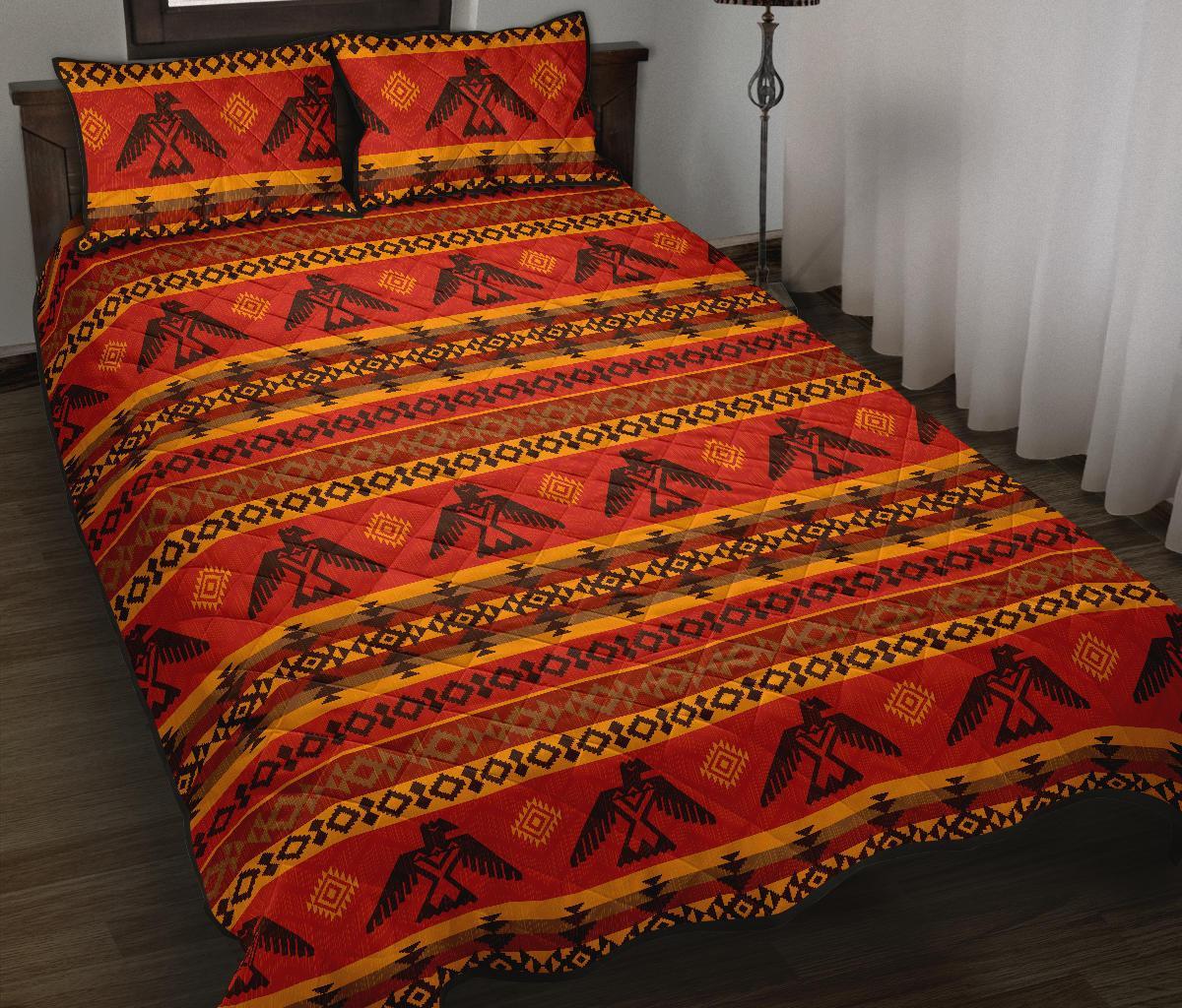Eagle Native American Pattern Print Bed Set Quilt-grizzshop