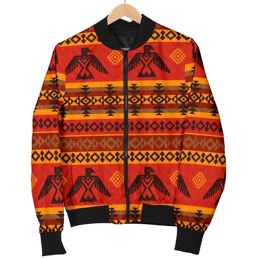 Eagle Native American Pattern Print Men's Bomber Jacket-grizzshop