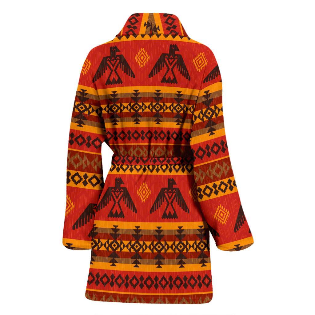 Eagle Native American Pattern Print Women Long Robe-grizzshop