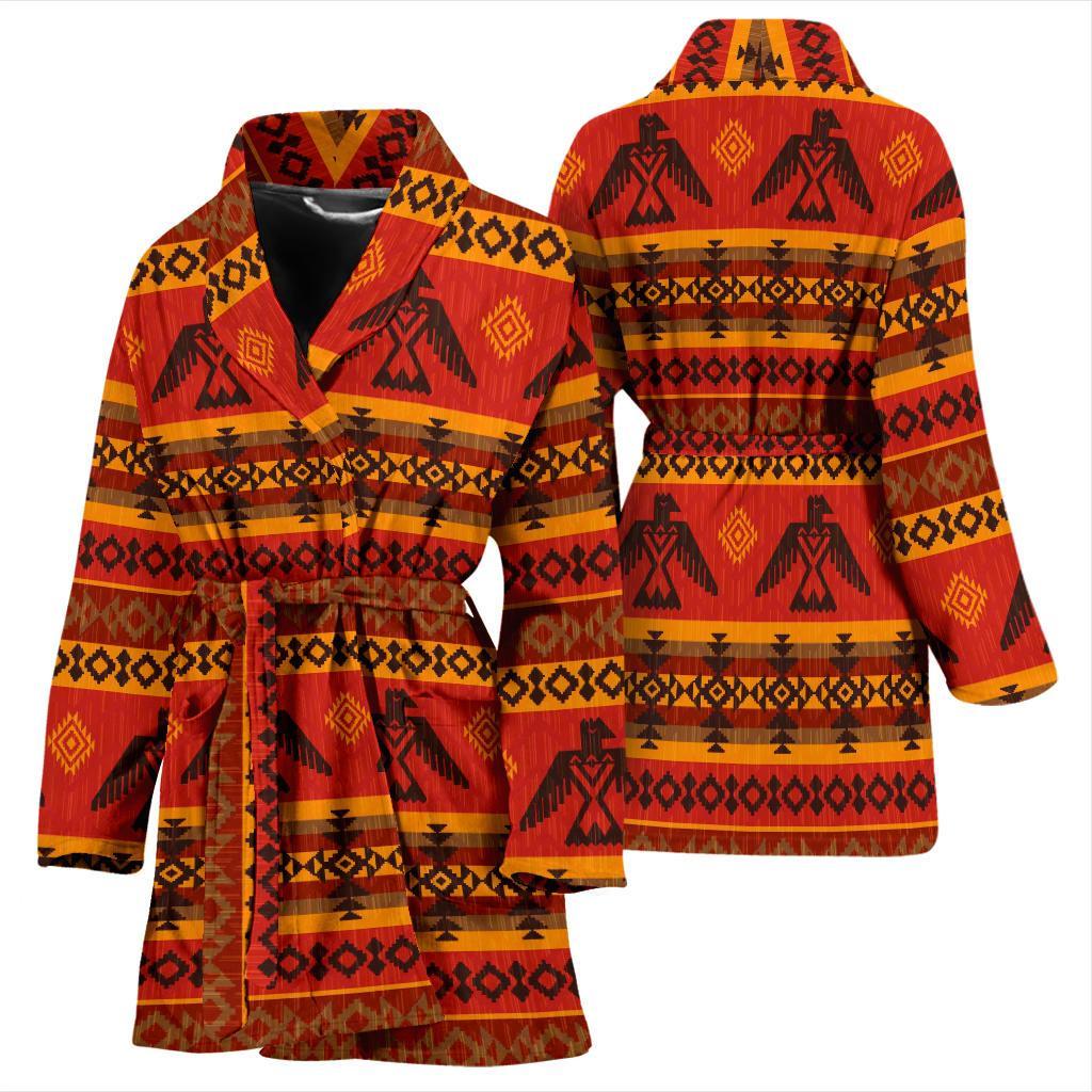 Eagle Native American Pattern Print Women Long Robe-grizzshop